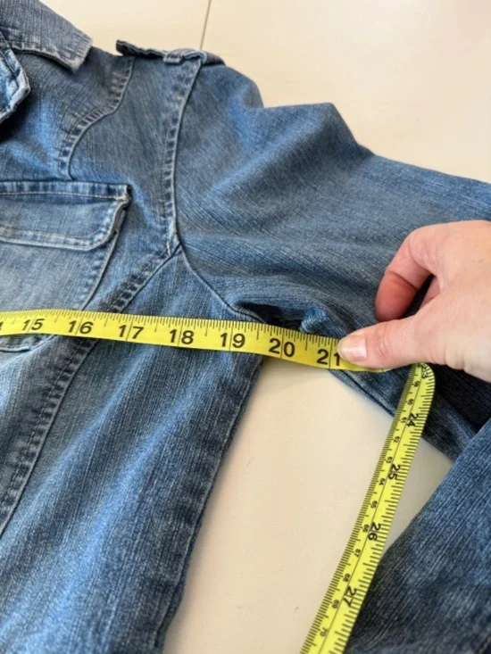 French Cuff | Vintage-Style Tailored Denim Jacket - Large - Picture 4 of 6